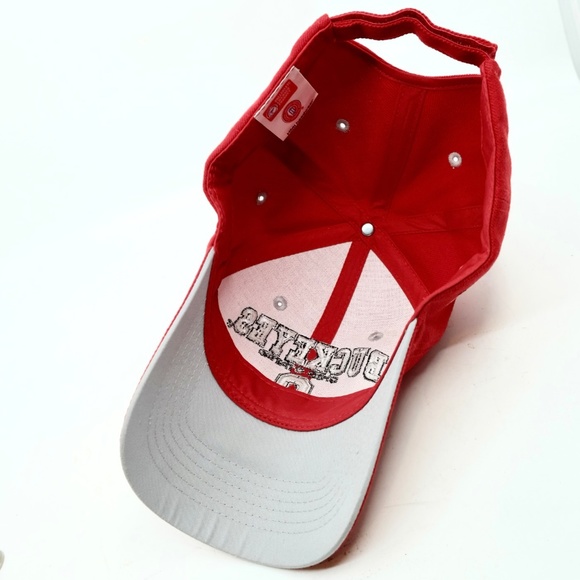 HMI HEADWEAR OHIO STATE BUCKEYES College Football Red Baseball Cap~ADJUSTABLE FI - Picture 4 of 4